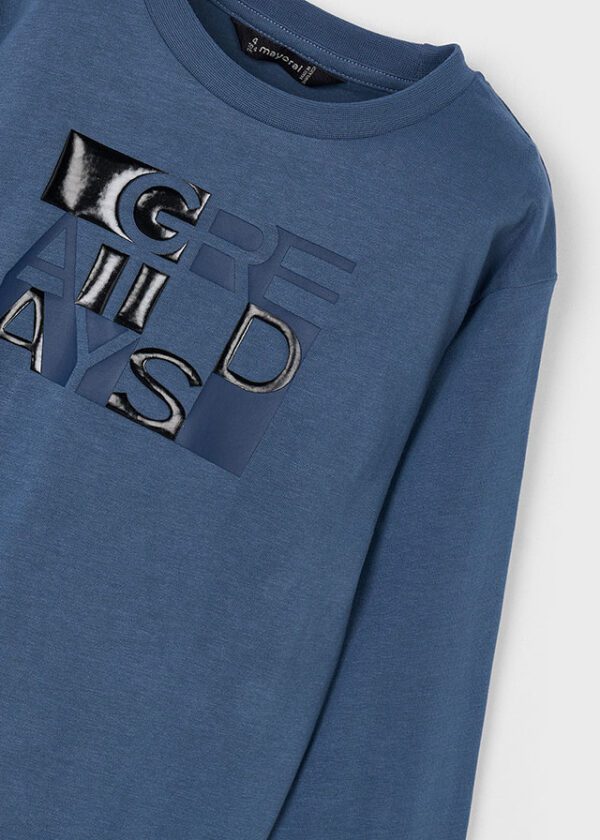 Mayoral Blue Long Sleeve T-Shirt 4095 - Image 2