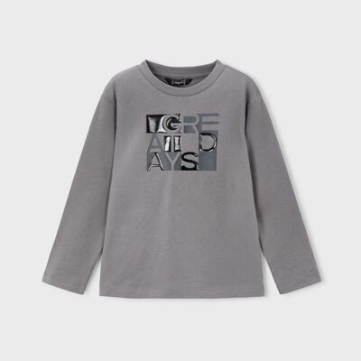 Mayoral Grey Long Sleeve T-Shirt 4095