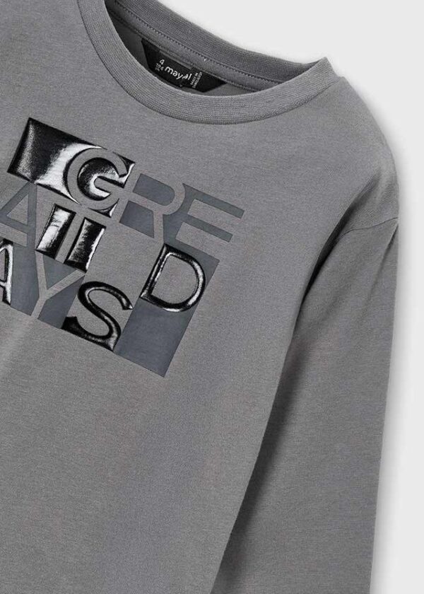 Mayoral Grey Long Sleeve T-Shirt 4095 - Image 2