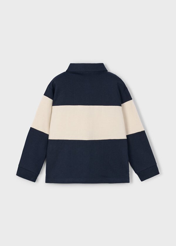 Mayoral Navy Long Sleeve Polo 4121 - Image 5