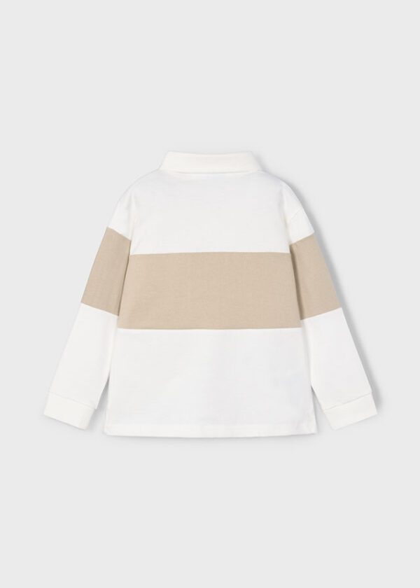 Mayoral Cream Long Sleeve Polo 4121 - Image 4