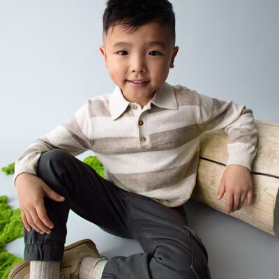 Mayoral Cream Knit Polo 4122