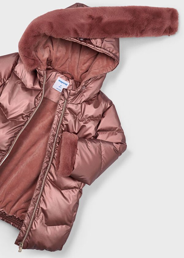 Mayoral Pink Glossy Coat 4448 - Image 2