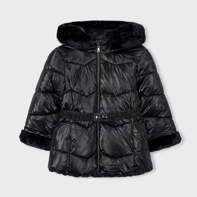 Mayoral Black Glossy Coat 4448