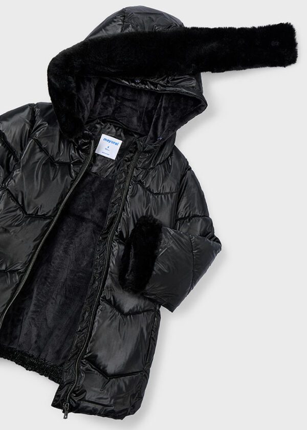 Mayoral Black Glossy Coat 4448 - Image 2