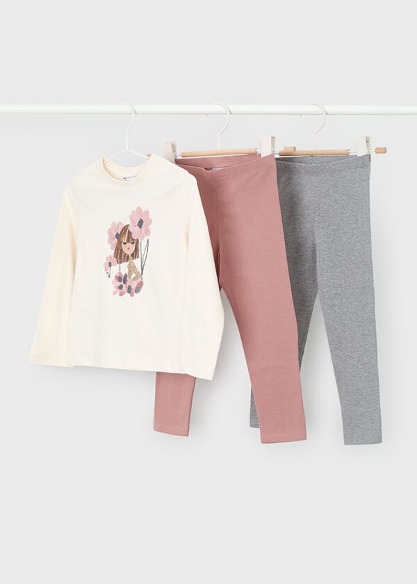 Mayoral Pink 3 Piece Legging Set 4724