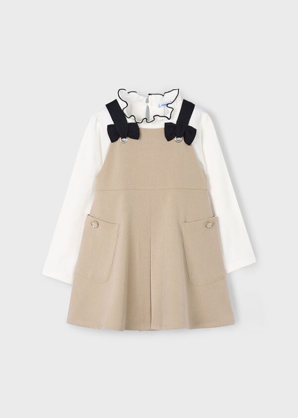 Mayoral Beige Pinafore Set 4914 - Image 2