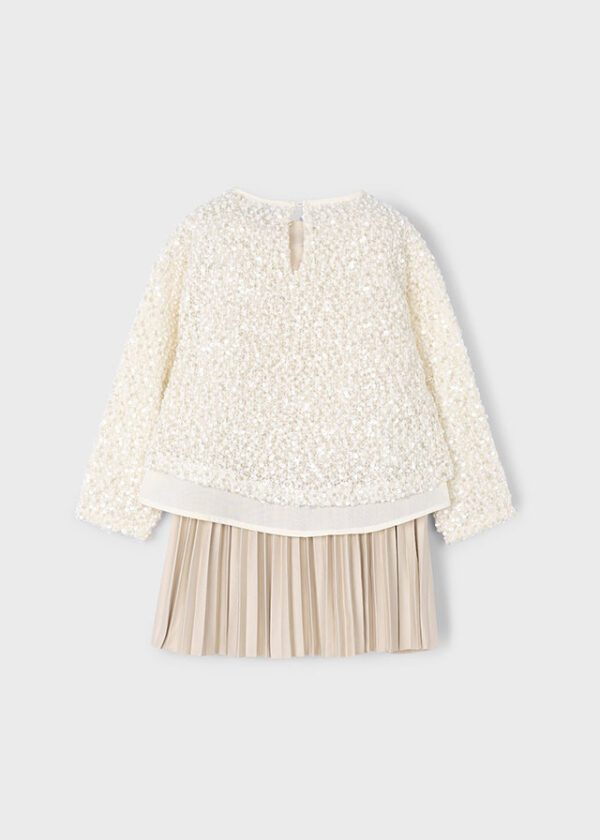 Mayoral Beige Sequin Dress 4925 - Image 4