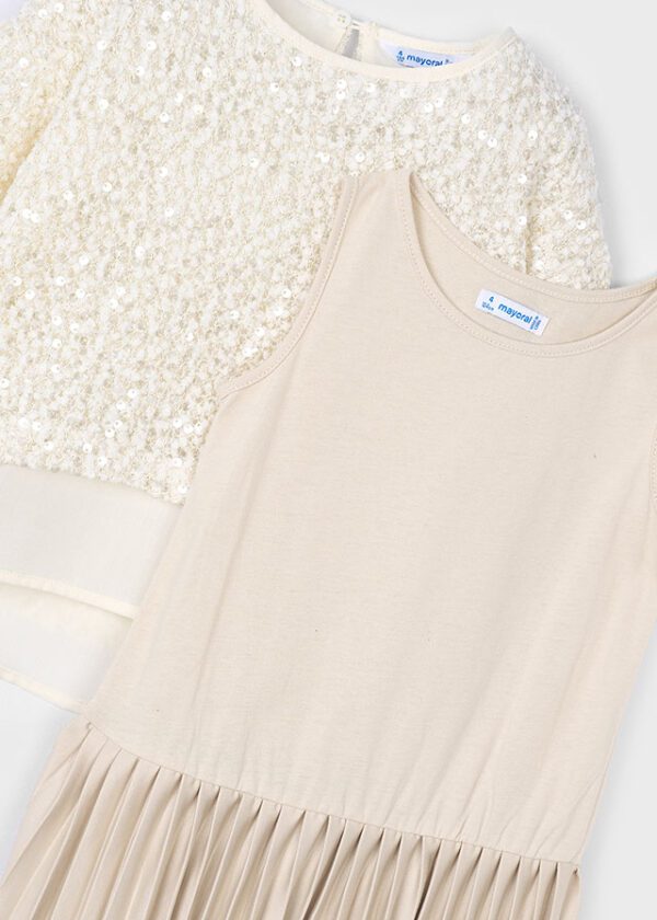 Mayoral Beige Sequin Dress 4925 - Image 3
