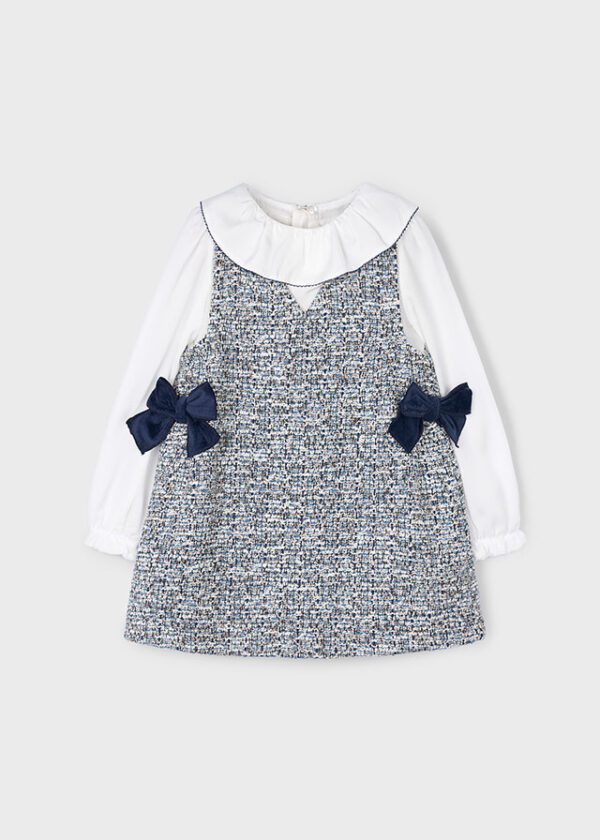 Mayoral Navy Pinafore Dress 4990 - Image 4