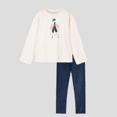 Mayoral Navy Velvet Legging Set 4715/4010