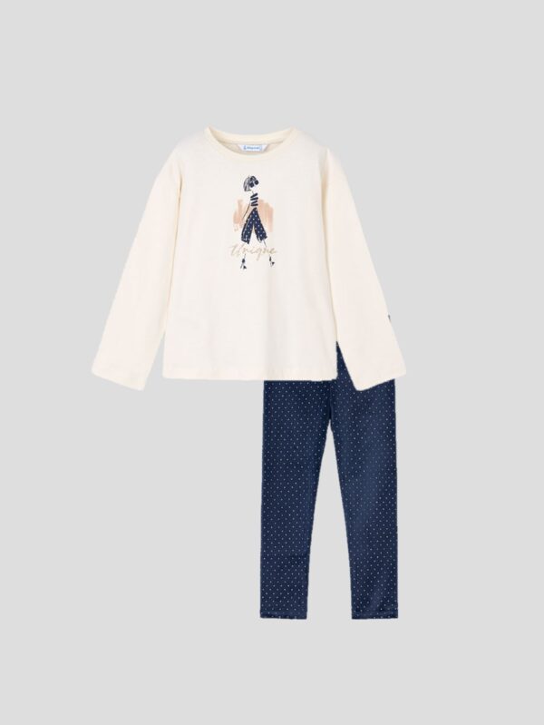 Mayoral Navy Velvet Legging Set 4715/4010