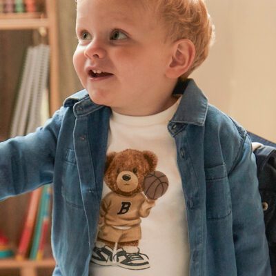 Mayoral Toddler Cream Bear T-Shirt 2058