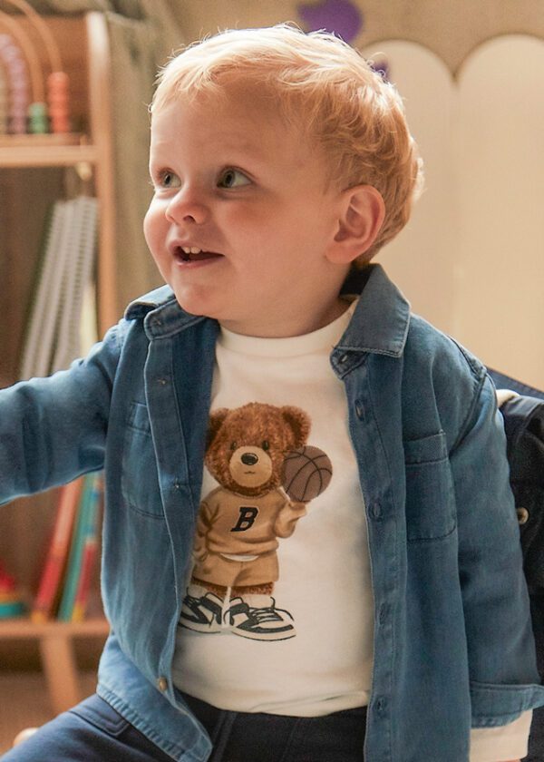 Mayoral Toddler Cream Bear T-Shirt 2058