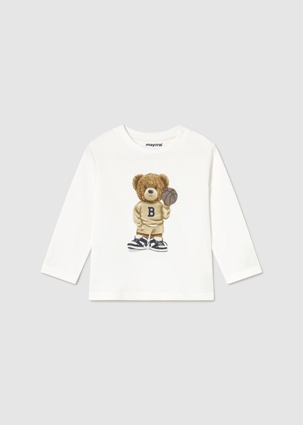 Mayoral Toddler Cream Bear T-Shirt 2058 - Image 2