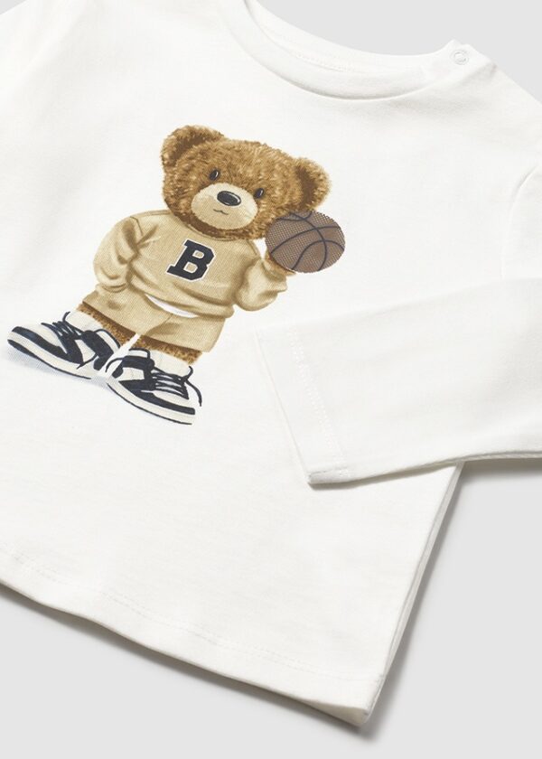 Mayoral Toddler Cream Bear T-Shirt 2058 - Image 3