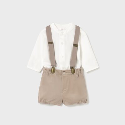 Mayoral Baby Beige Dungaree Set 2257