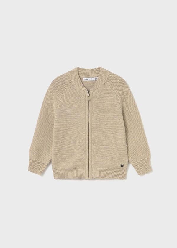 Mayoral Toddler Beige Knit Zipper 2351
