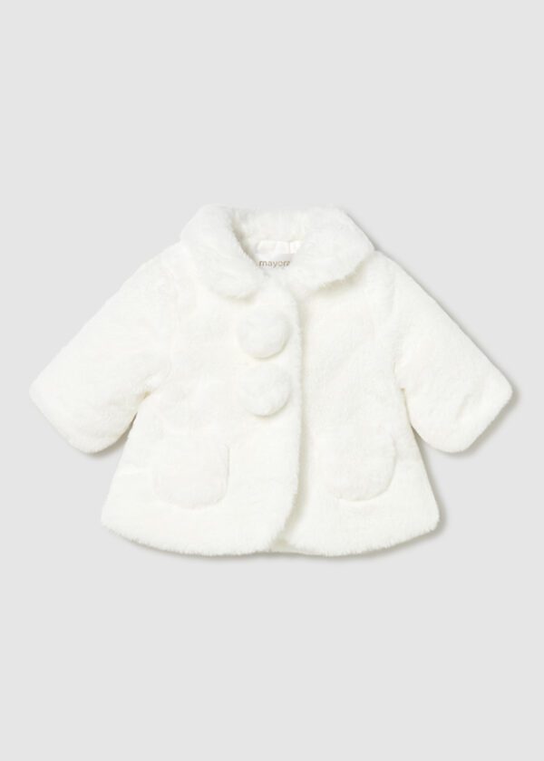 Mayoral Baby Cream Fur Coat 2402
