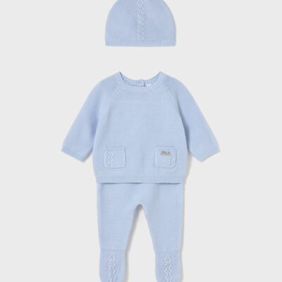 Mayoral Baby Blue Set with Hat 2564