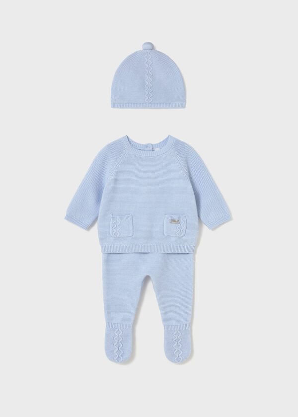 Mayoral Baby Blue Set with Hat 2564