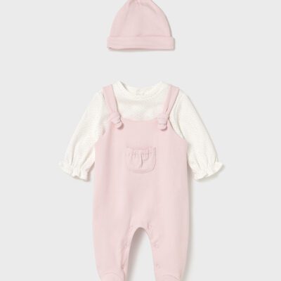Mayoral Baby Pink All in One with Hat 2602