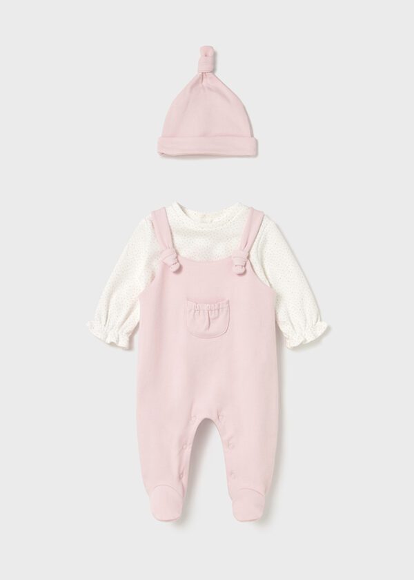 Mayoral Baby Pink All in One with Hat 2602