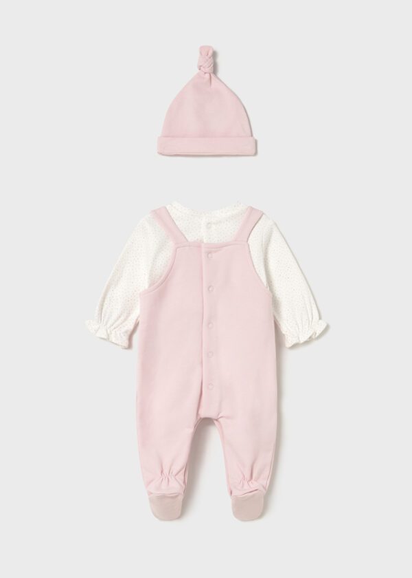 Mayoral Baby Pink All in One with Hat 2602 - Image 3