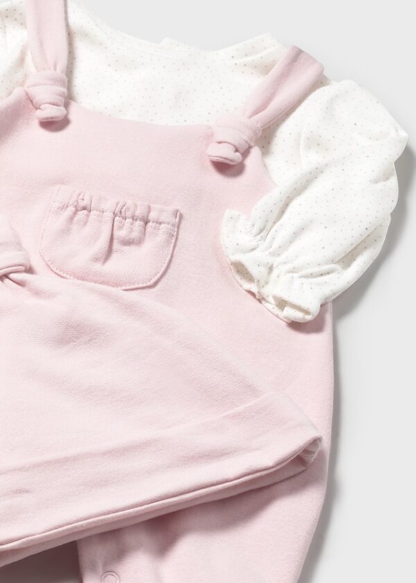Mayoral Baby Pink All in One with Hat 2602 - Image 2