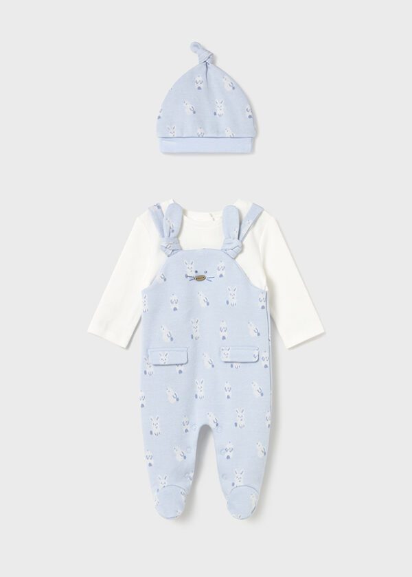 Mayoral Baby Dungaree Set with Hat 2609