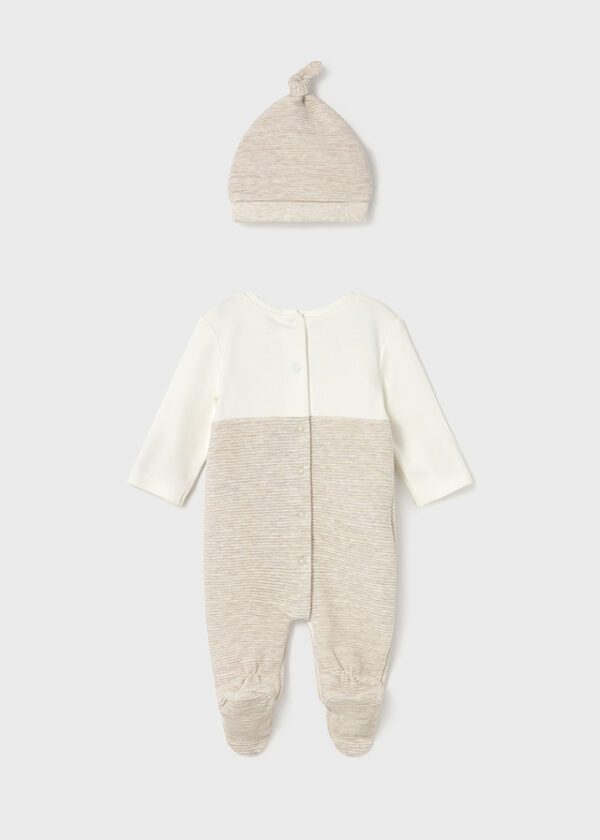 Mayoral Baby Beige Dungaree with Hat 2609 - Image 3
