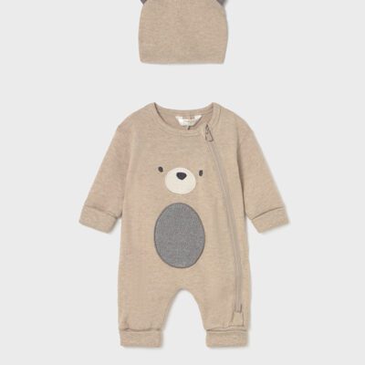 Mayoral Baby Beige All in One with Hat 2613