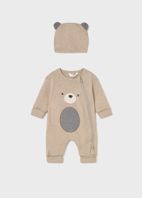 Mayoral Baby Beige All in One with Hat 2613