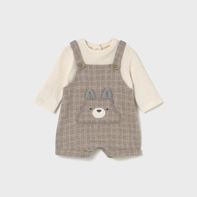 Mayoral Baby Beige Dungaree Set 2645