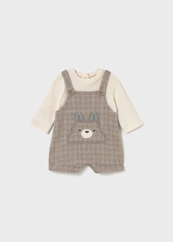 Mayoral Baby Beige Dungaree Set 2645