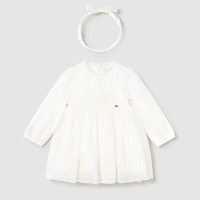 Mayoral Toddler Cream Tulle Dress 2902