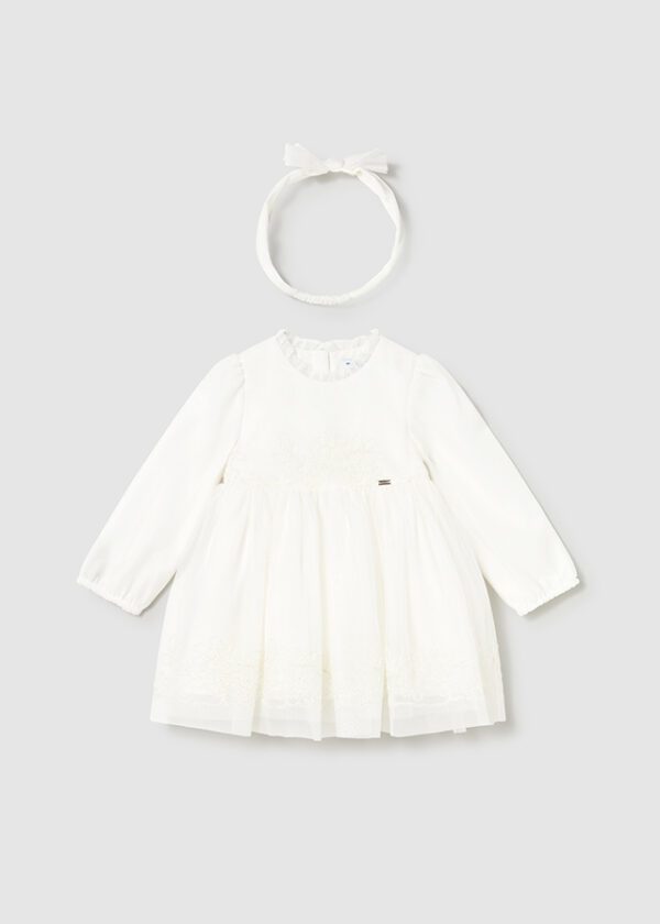 Mayoral Toddler Cream Tulle Dress 2902