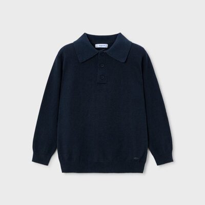 Mayoral Navy Knit Polo 4122