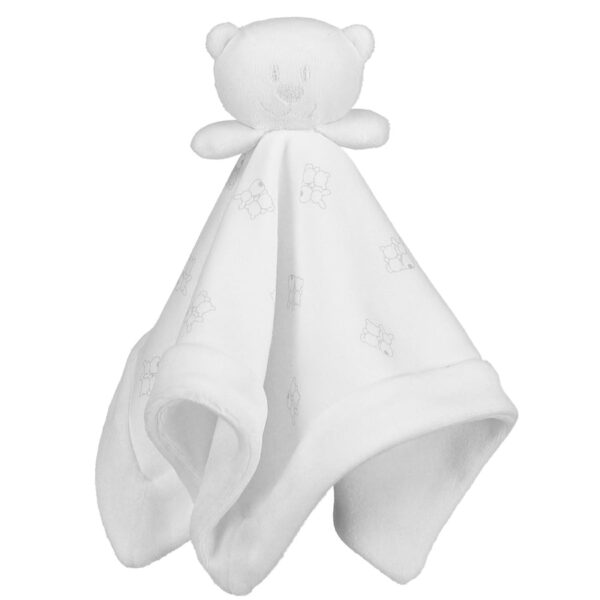 Emile et Rose White Velour Teddy Comforter 4751