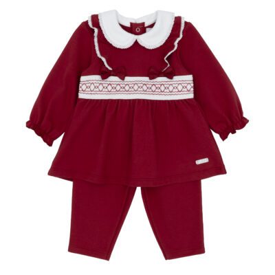 Amore Red Smocked Legging Set 0001