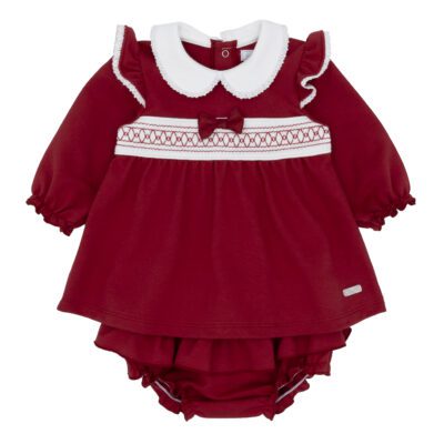 Amore Red Smocked Jam Pants Set 0002