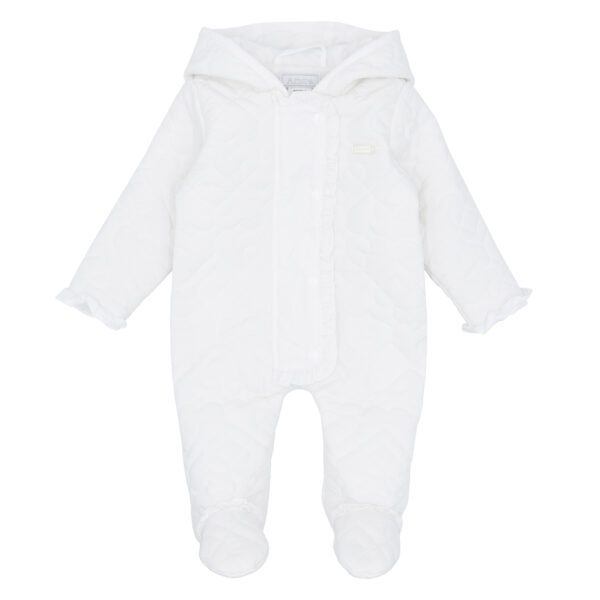 Amore White Quilted Pramsuit 0008