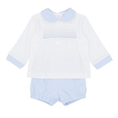 Amore Blue Smocked Jam Pant Set 0022