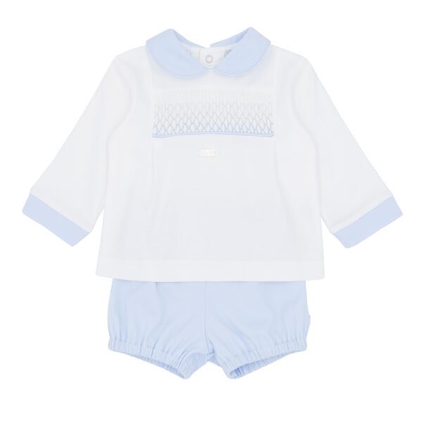 Amore Blue Smocked Jam Pant Set 0022