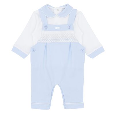 Amore Blue Smocked Dungaree Set 0025
