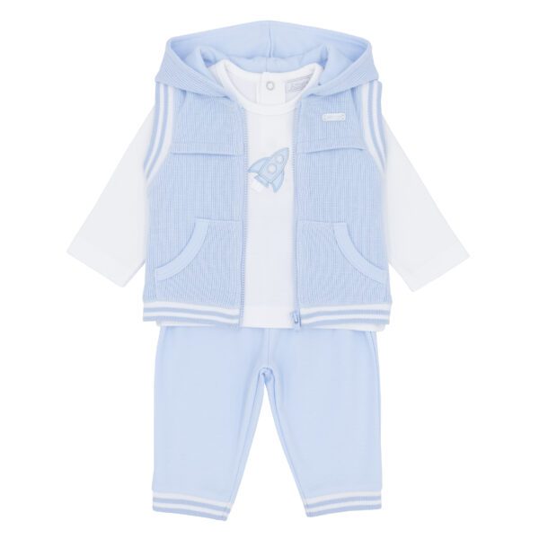 Amore Blue 3 Piece Gilet Set 0032