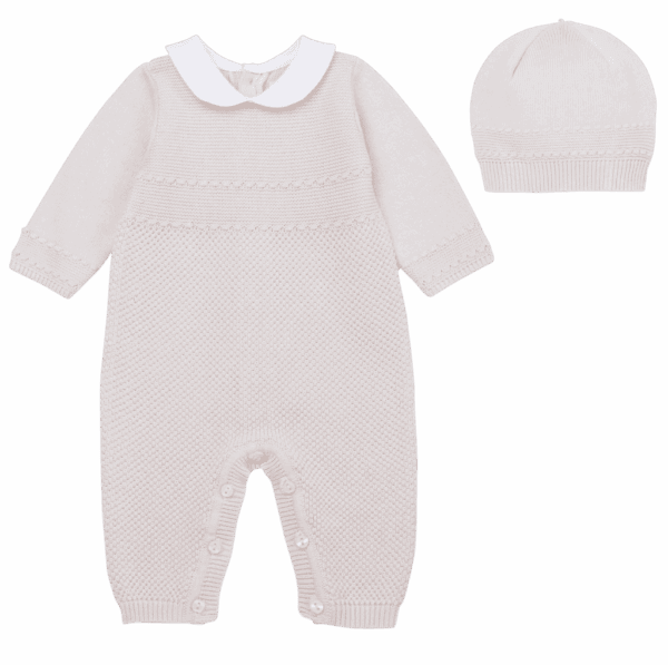 Emile et Rose Harley Beige Knit Set with Hat 2592 - Image 2