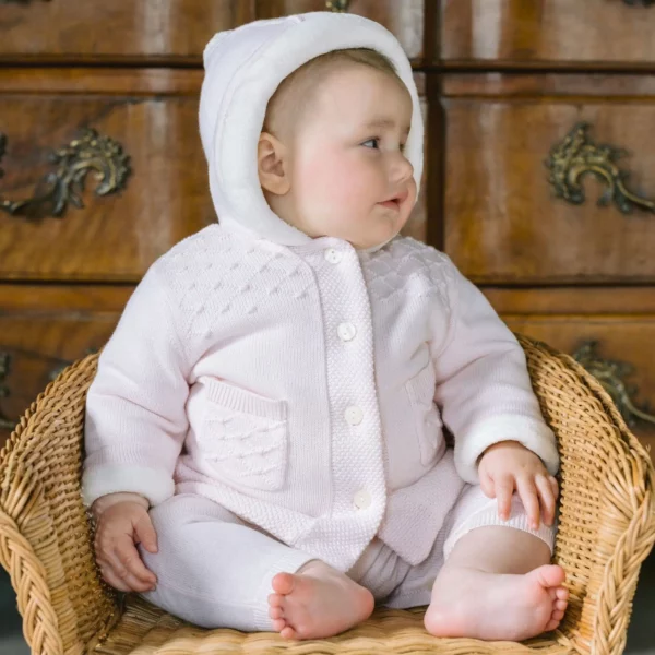 Emile et Rose Kitty Pink Knit Jacket 9335