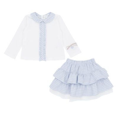 Pastels & Co Beulah Blue Skirt Set 311D