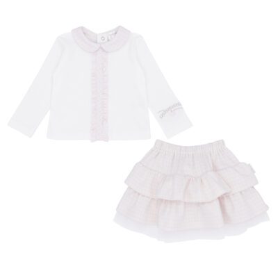 Pastels & Co Beulah Pink Skirt Set 311D